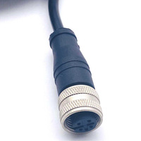 Produsen Dongguan, Konektor Kustom M12A4P 2464 # 22AWG 4-Core Industri Otomotif Elektronik Mobil PVC Tembaga