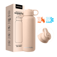 Nouvelle gourde sport isotherme en acier inoxydable à double paroi de 12 oz et 20 oz, compatible lave-vaisselle, sans BPA, avec couvercle à verrouillage sans filetage