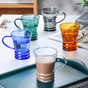 Tazza Minimalista in Vetro Borosilicato a Doppia Parete con Manico Resistente al Calore 250ml Soffiata a Mano per Birra/Latte/Tè/<span class=keywords><strong>Acqua</strong></span> - Product Image 3