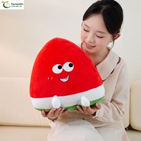 Peluches de la série Fruits : Oreillers réalistes en forme de pastèque, pêche et mangue
