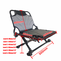 Chaise de kayak réglable avec hauteur et dossier à 5 niveaux Accessoires de bateau pour l'artisanat de l'eau pour les activités de plein air à la dérive