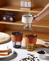 Gobelet en verre tendance avec couvercle et paille réutilisable – Vente en gros de gobelets en verre personnalisables avec logo