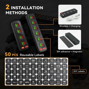 Pannello Interruttori Magnetico a 6 Vie con Telecomando Wireless per Toyota Hilux Land Cruiser 4x4 Accessori Fuoristrada - Product Image 5