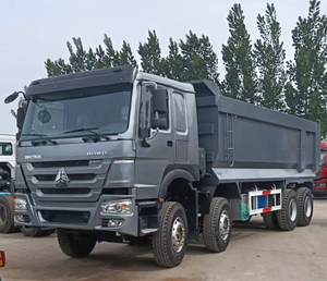 Gray Diesel 8x4 Dump Truck 41-50T Load Capacity Left Steering Heavy Duty Sand Gravel <b>Transport</b> - Product Image 5