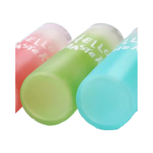 Logotipo personalizado Botella 500ml de <span class=keywords><strong>agua</strong></span> de vidrio de borosilicato <span class=keywords><strong>Forma</strong></span> de cilindro de color degradado con mango de silicona Caja de tapa de PC esmerilada Embalaje - Product Image 2