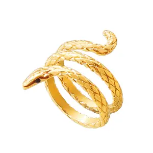 Anillo de acero inoxidable chapado en oro y plata para mujer, nuevo estilo, 2022