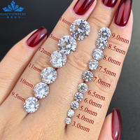 Piedra de diamante sintético de corte redondo brillante al por mayor, moissanita suelta de claridad VVS de 3mm para joyería de moda de lujo