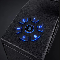 Coffre-fort mural noir pour armes à feu, à ouverture par poussée et traction, avec clavier à 6 touches, empreinte digitale biométrique, déverrouillage à distance Bluetooth, pour usage domestique, vente en gros