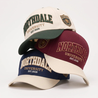 Casquette de baseball 5 panneaux personnalisée de haute qualité, style vintage, avec logo brodé, en coton structuré, à visière plate, bicolore, avec fermeture snapback, vente en gros