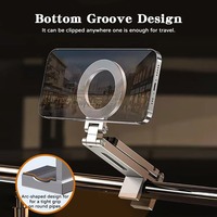 Support de voyage multifonctionnel 3-en-1 pliable, trépied magnétique rotatif à 360°, support de bureau universel portable, support de selfie à main