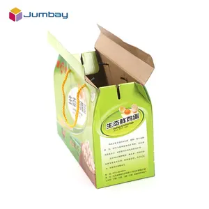 Tùy Chỉnh In Kraft Sóng Nấu Chín Thực Phẩm Trứng Nuts Vận Chuyển Bao Bì Giao Hàng Hộp Carton Với Xử Lý Rope