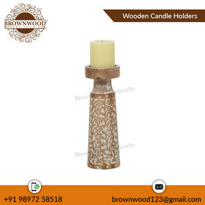 Vente chaude Premium Qualité De Luxe À La Main Décoration De La Maison En Bois Bougeoir Ensemble de 3 Noël, Mariage, Anniversaire Décor Utilisation - Product Image 5