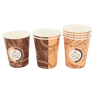 Custom Single Wall Disposable Coffee Paper Cups Biodegradable Print Material for Tea Drink Water for Craft and Beverage Use