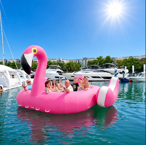 Flotteur gonflable personnalisé en forme de flamant rose en PVC, bateau tractable, équipement de jeu aquatique, jouet pour hôtel, complexe hôtelier, usage commercial - Product Image 1