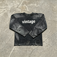 T-shirt à manches longues en coton 300 g/m², effet délavé vintage, coupe oversize, avec logo personnalisé, par un fabricant de vêtements de premier plan