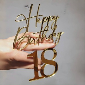 Decoración de Pastel de Acrílico para <span class=keywords><strong>Cumpleaños</strong></span> Número <span class=keywords><strong>18</strong></span>, Decoración para Mesa de Postres, Inserto Decorativo para Pastel, Adornos para Pastel - Product Image 6