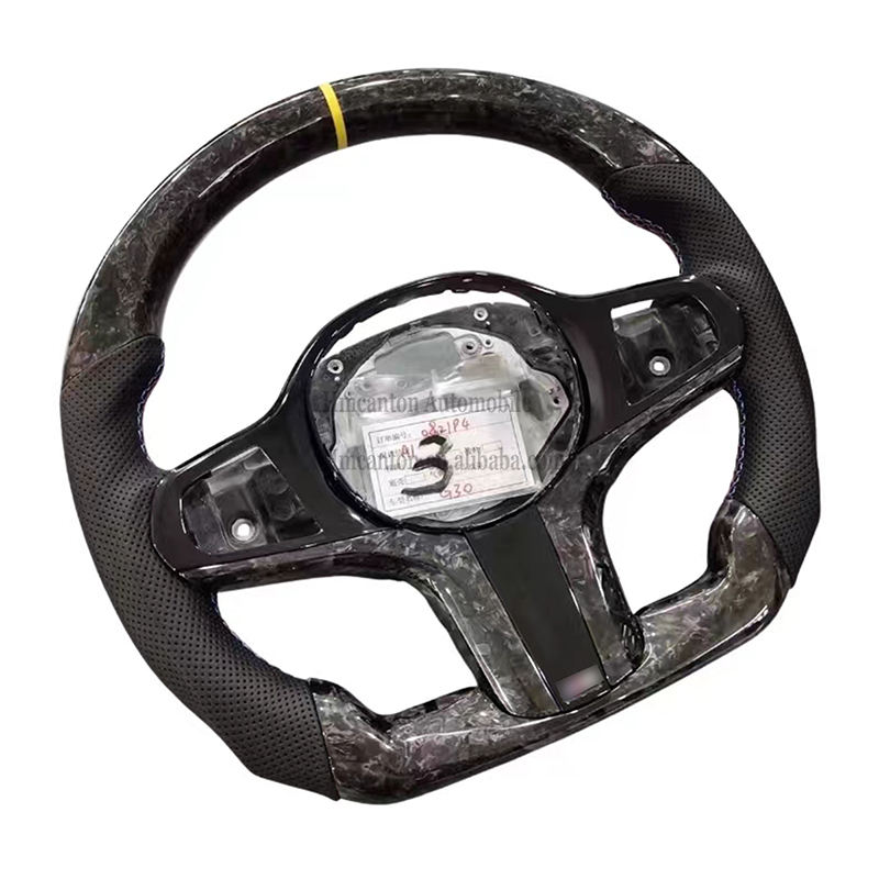 Forged Carbon+Leather+Yellow Stripe M Stitching