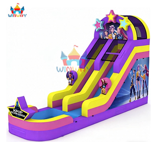 Château gonflable commercial K-Pop Demon Hunters avec toboggan pour événements et locations de fêtes d'enfants - Product Image 6