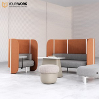 Ensemble de canapés modulaires acoustiques B2B pour bureau, avec structure en acier, ergonomique, moderne, en tissu, sectionnel, pour bureau à domicile, appartement, salon, 3-5 places