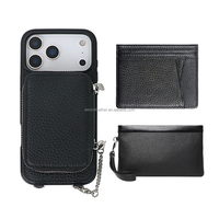 Étui de téléphone en cuir pleine fleur véritable, étui bandoulière avec porte-cartes magnétique détachable pour iPhone 17 18 Pro Max Duo