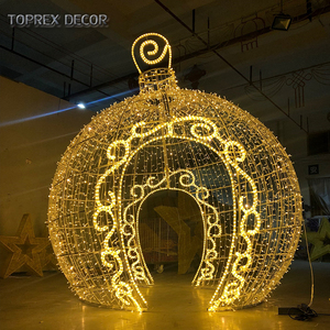 Decoración Navideña Comercial TOPREX, Adorno Luminoso con Motivos Navideños, Luces <span class=keywords><strong>LED</strong></span> Decorativas, Grandes <span class=keywords><strong>Bolas</strong></span> de <span class=keywords><strong>Navidad</strong></span> Blancas - Product Image 2
