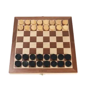 Vente en gros d'échecs en bois de haute qualité jeu d'échecs Portable de voyage pour enfants et adultes