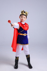 Ensemble de costume de prince <span class=keywords><strong>bleu</strong></span> pour garçons, enfants, prince royal, fête d'Halloween, cosplay avec cape, tenue et accessoires - Product Image 4
