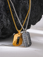 Collier pour homme et garçon JINYOU 5018, couleur or noir, pendentif carré épais, bijoux en acier inoxydable, collier vintage tendance, imperméable, cadeau