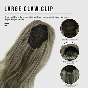 Vente Flash : Perruque Queue de Cheval Synthétique Ondulée Extra Longue de 28 Pouces, Tendance Européenne et Américaine, avec Filet Élastique - Product Image 4