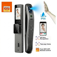 Serrure de porte intelligente WiFi Tuya entièrement automatique avec caméra, reconnaissance faciale 3D, empreinte digitale biométrique et détection de la paume