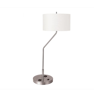 White Color Gourd Shape Ceramic <b>Lamp</b> <b>Base</b> <b>Table</b> <b>Lamp</b> with Chrome Finished <b>Base</b> USB Function for Hotel Bedside <b>Lamp</b> - Product Image 4
