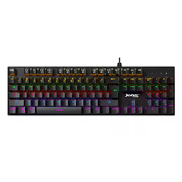 Jedel 104 Teclas Tamaño completo 8 Modos de iluminación Teclado mecánico para juegos con 25 teclas Anti-fantasma para Gamer Laptop PC
