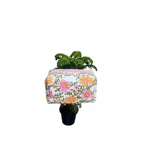 Trousse de Maquillage Haut de Gamme en Coton Floral Fait Main avec Fermeture Éclair, Cadeau pour Demoiselles d'Honneur, Trousse Cosmétique pour Femme - Product Image 2