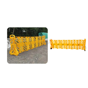 Plastiek uitklapbaar intrekbaar veiligheidshek draagbaar opvouwbaar beveiligingsbarrière geel 3,9m maximale lengte voor weg- en menigtebeheersing - Product Image 3