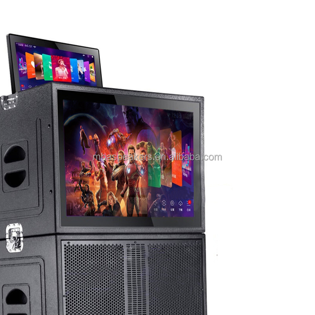New Active Speaker Wifi Hifi Touch Screen Factory Price Active Video Android Portable Karaoke Speaker Wood Cabinet Voice Control