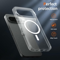 Coque de téléphone portable transparente magnétique anti-jaunissement pour Google Pixel 11, 11 Pro, 10 Pro, 10 Pro XL 5G, 9, 9 Pro, 8, 7, 6, 10A, 9A, 8A, 7A, 6