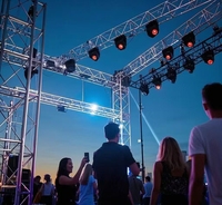 Structure de scène de concert en plein air personnalisable, design populaire, cadre en aluminium, plateforme de scène facile à assembler et portable