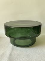 Table basse ronde en verre soufflé, ensemble de 2 pièces, diamètre 540*H300mm, diamètre 450*480mm, 21'' 18'', violet et jaune
