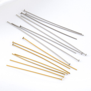 Stainless Steel T Pin Head Pin | PVD Gold Plated DIY Jewelry <b>Making</b> Findings <b>Beading</b> Pins for Necklace <b>Bracelet</b> Handmade Craft - Product Image 2