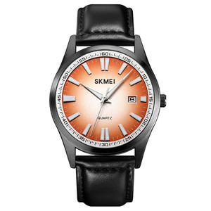 SKMEI <span class=keywords><strong>1986</strong></span> Đồng hồ thạch anh Nam Mặt số màu xám lớn 3Bar phong cách kinh doanh không thấm nước lịch Tính năng da thường cửa sổ kính - Product Image 4