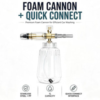 Canon à mousse pour nettoyeur haute pression avec raccord rapide, lance à mousse haute pression pour lavage de voiture, detailing automobile et nettoyage