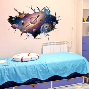 Pegatina de pared de planeta espacial del universo 3D, 60x90cm, PVC impermeable, decoración para habitación de niños, forma Irregular, diseño moderno - Product Image 5