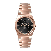 Montres ultra-fines à succès, logo personnalisé, luxe haut de gamme, acier inoxydable 316L, montre chronographe à phases lunaires pour hommes