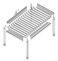 Auvent de toit à lame de perche étanche, pergola étanche en aluminium/cadre en aluminium étanche