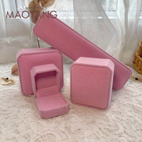 Boîte d'emballage pour bijoux en tissu velours MaoYang, motif carré uni, pour colliers, bracelets, emballage cadeau