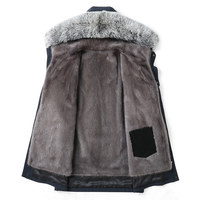 Parka d'hiver épaisse pour homme en tissu Oxford respirant, doublée de vison, à capuche, avec garniture en fourrure Memory Shell, vente en gros