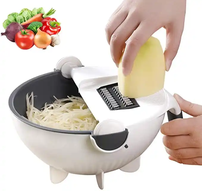 Multifunctional Vegetable Cutter With Drain Basket potato chip slicer  radish grater Shredder Grater Slicer Kitchen Tools