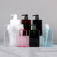 Vente en gros de flacon à pompe carré en plastique PET pour shampoing et lotion 100ml 250ml 450ml Tailles pour savon liquide et lavage des mains