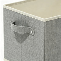 Boîte de rangement pliable en tissu de lin pour vêtements, organiseur de literie rectangulaire avec couvercle et poignées pour placard