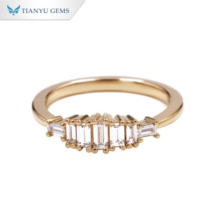 Tianyu แถบเพชร VS1 2*4มม. 10K สีเหลืองทองสำหรับผู้หญิงสวมใส่ทุกวัน - Product Image 1